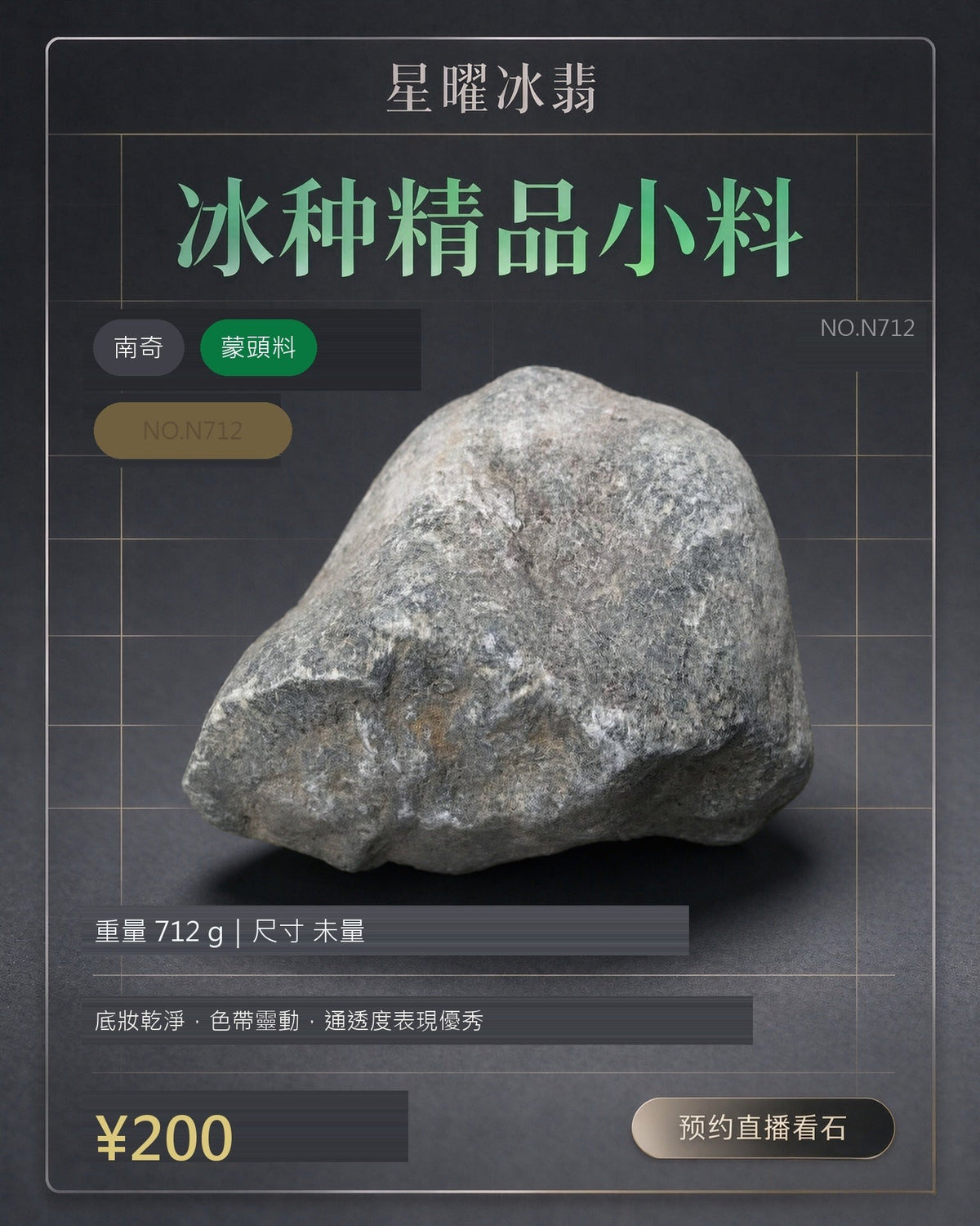 NO.N712 南奇 蒙頭料 天然翡翠原石