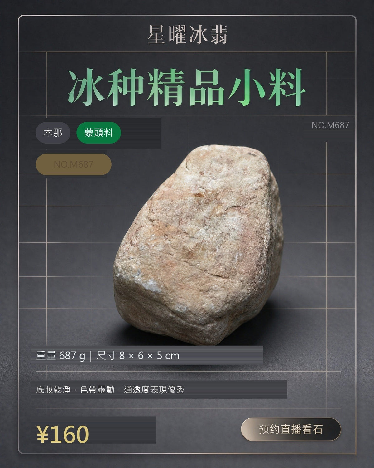 NO.M687 木那 蒙頭料 天然翡翠原石