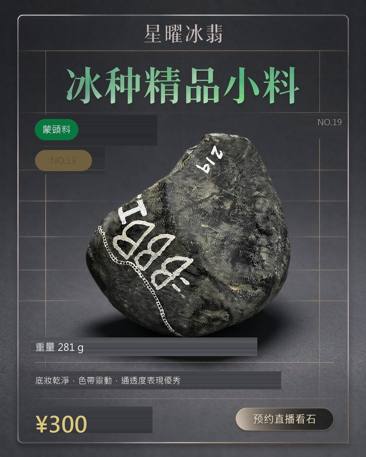 NO.19 蒙頭料 天然翡翠原石
